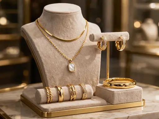 Premium Gold-Plated Costume Jewelry Display
