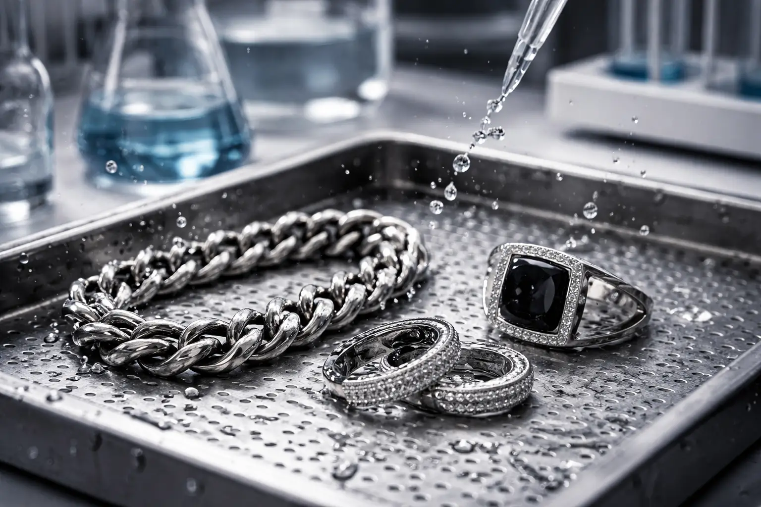 Stainless steel jewelry waterproof testing