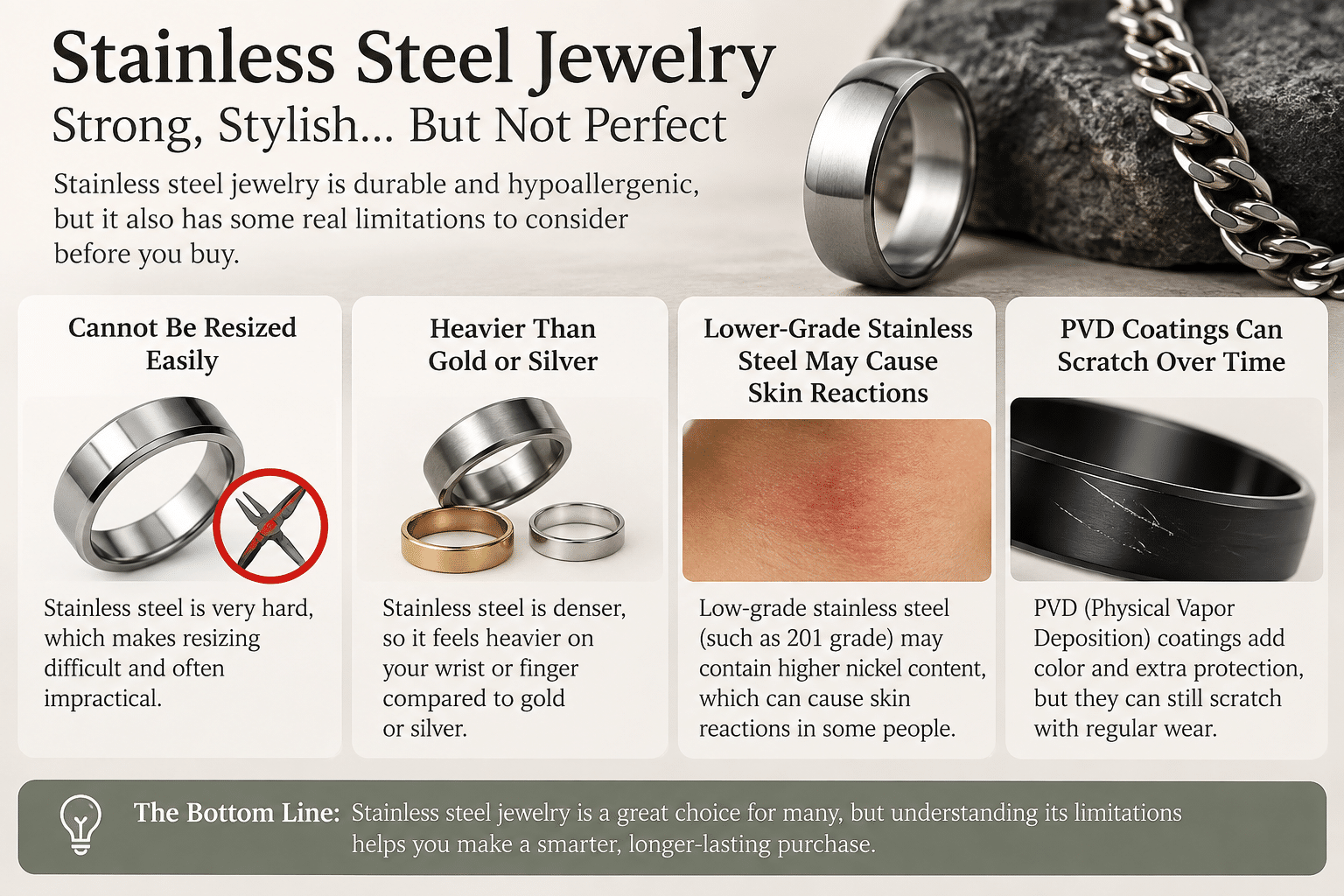 Disadvantages of stainless steel jewelry for buyers and brands